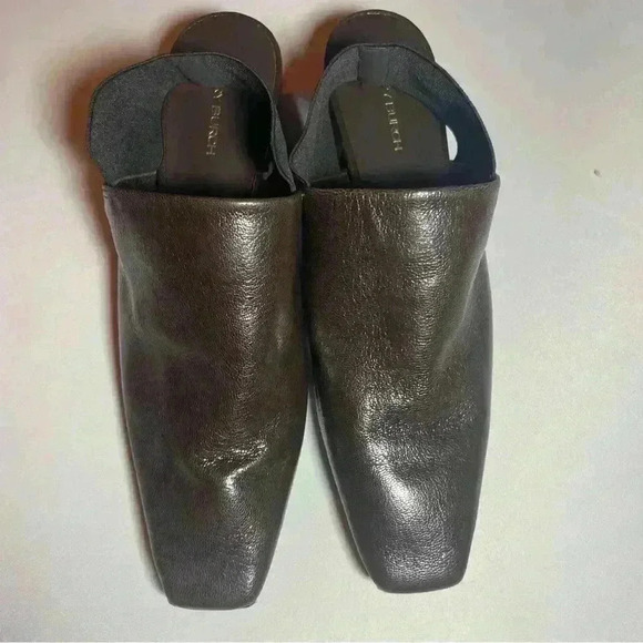 Tory Burch Mellow Leather Slingback Pumps 6 Square Toe Mules Block Heel Slouchy - Picture 3 of 9